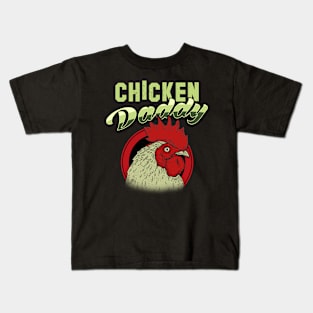 Retro Chicken Daddy Farmer Gift Kids T-Shirt